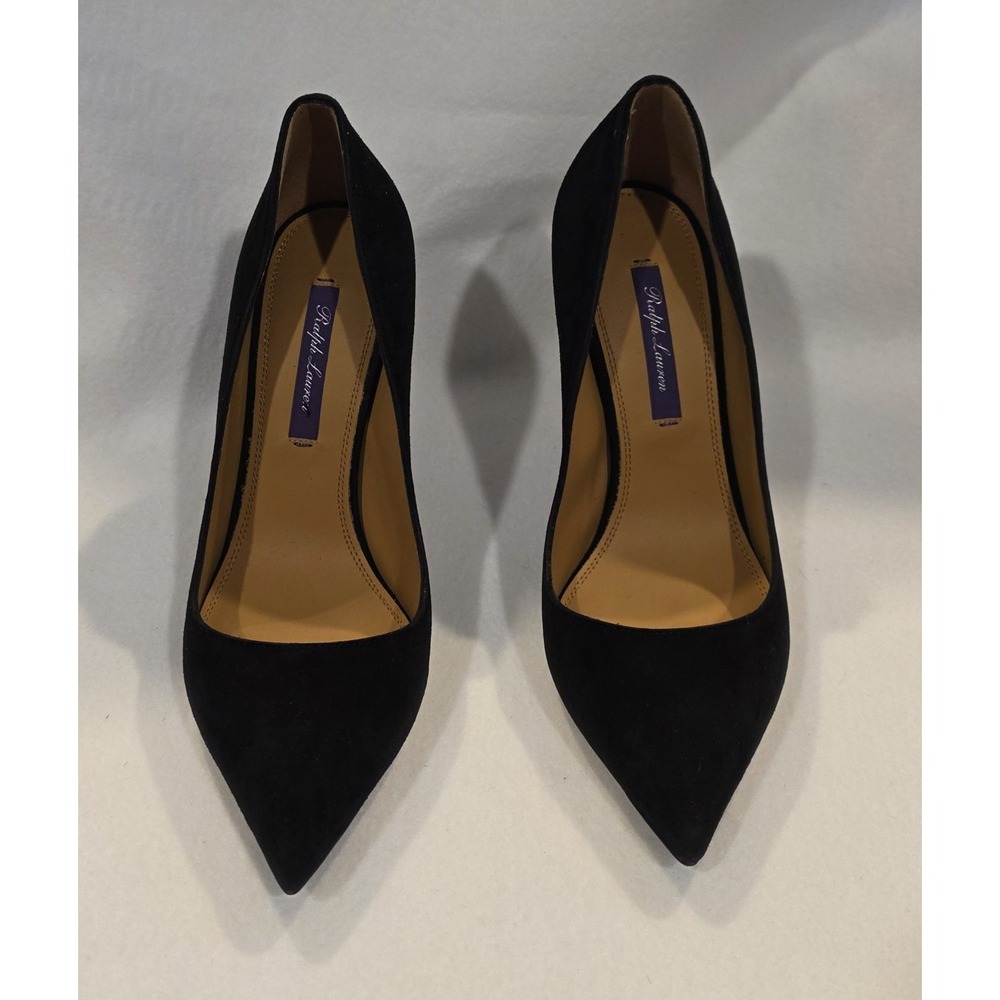 Ralph Lauren Purple Label 800891610001 Women's Black Suede Heels. Size 6.5